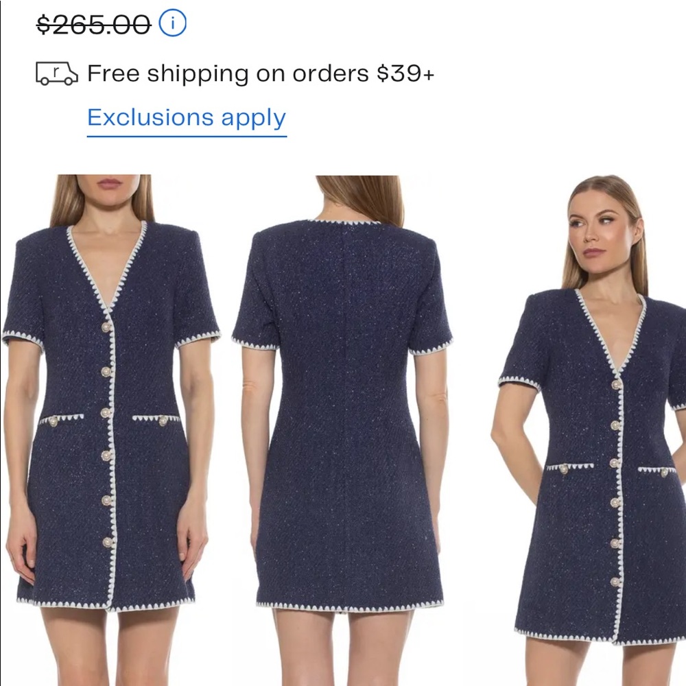 Button Front Tweed Dress
